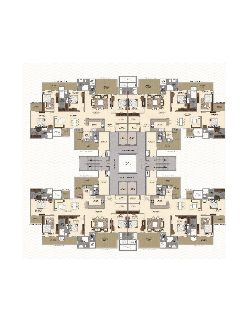 4 + 1BHK Cluster Floor Plan