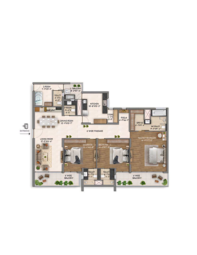 3BHK (Type- 05) Tower - L