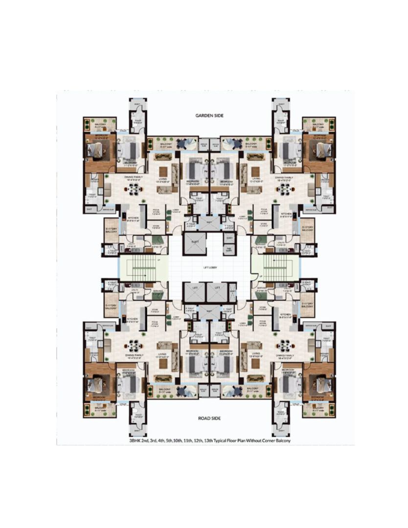 3 + 1BHK