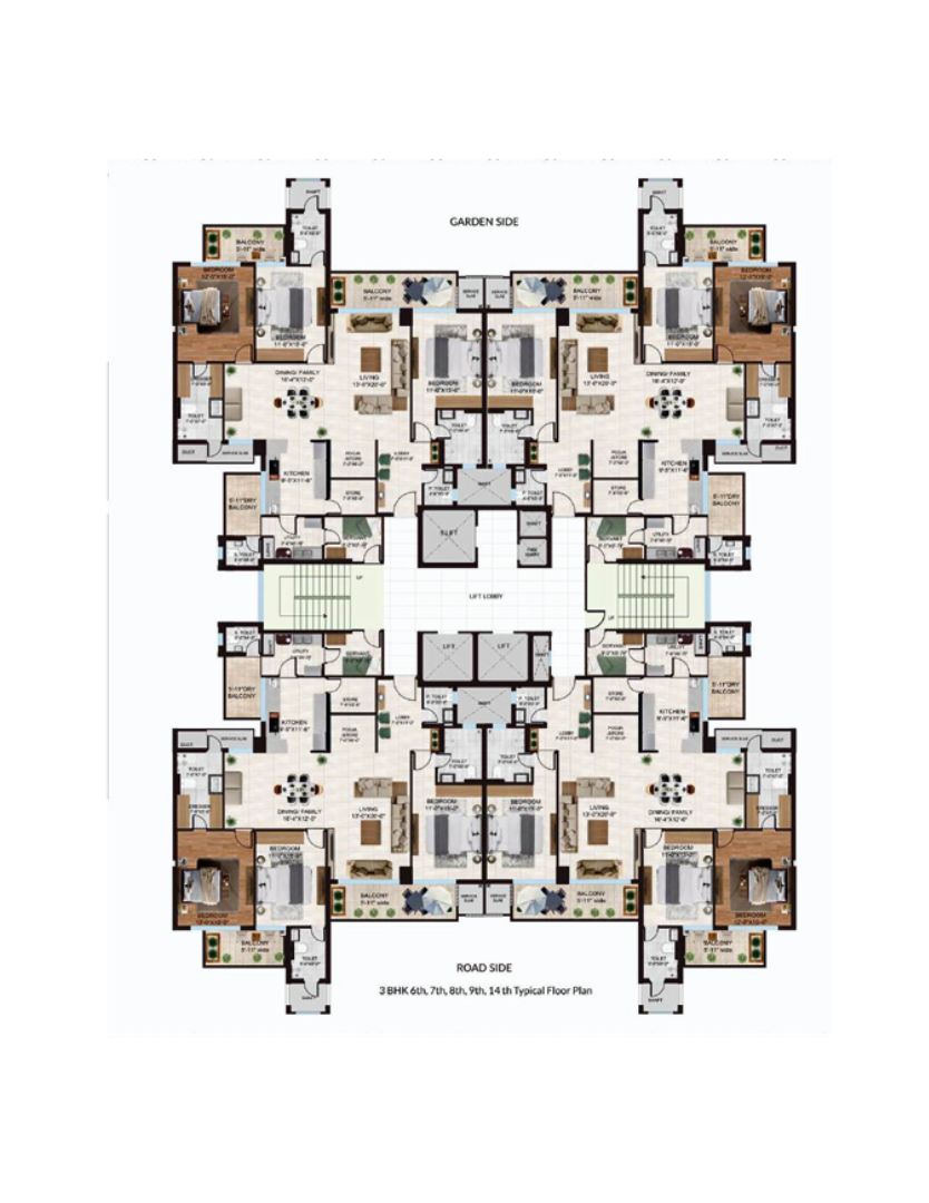 3 + 1BHK