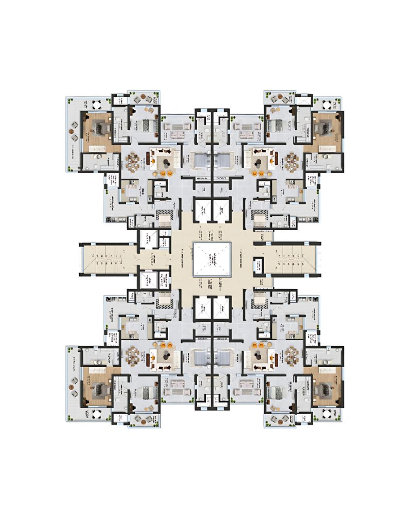 4 BHK Apartment (4B + 5W + Store)