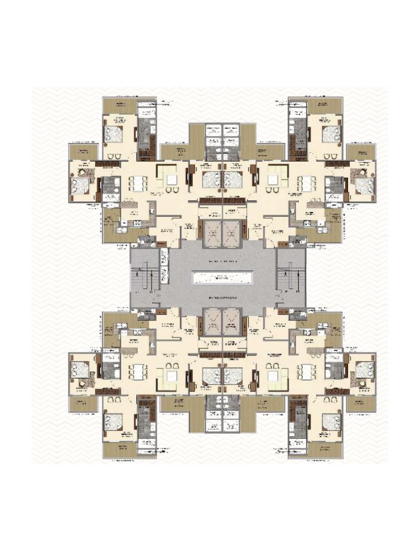 3 + 1BHK Cluster Floor Plan
