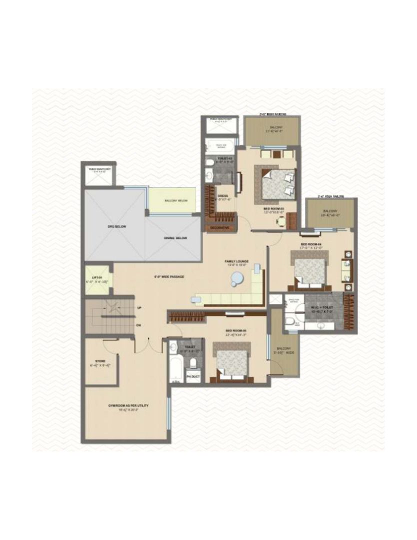 3 + 1BHK Penthouse Upper Floor