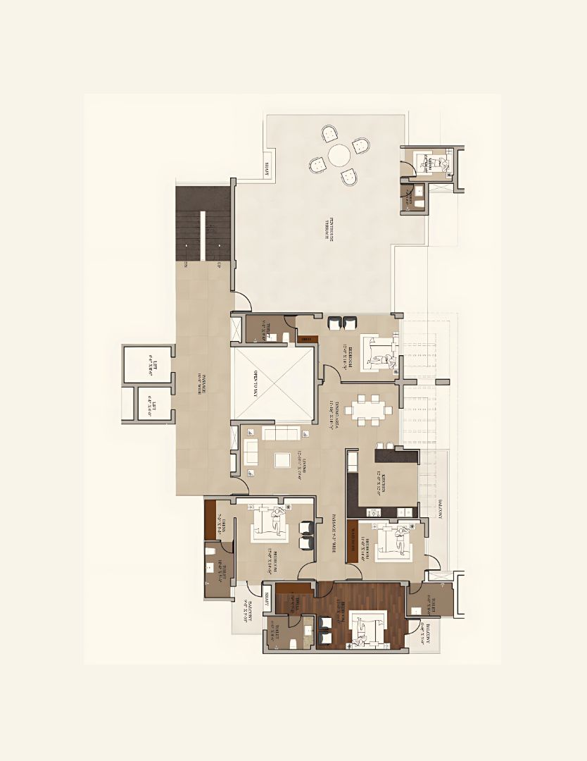 4 BHK + Servant Room (Penthouse)